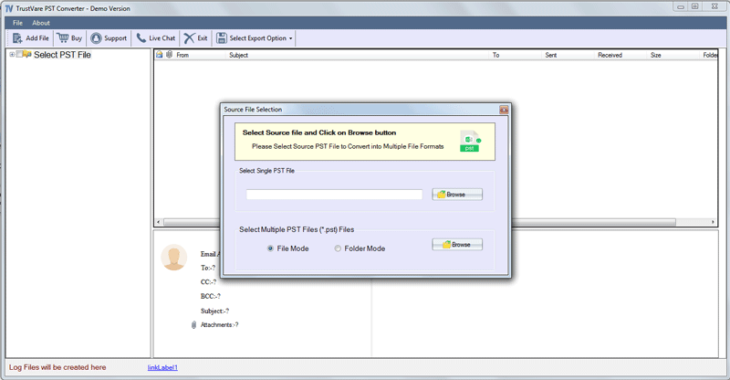 TrustVare PST Converter screenshot