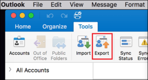 Export tab