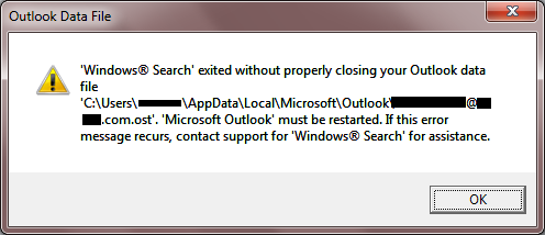 Default Outlook Profile OST Must Be Restarted