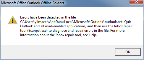 Errors have been detected in the .OST file-1