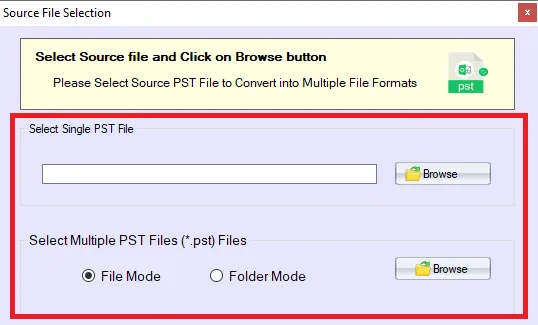 select pst file